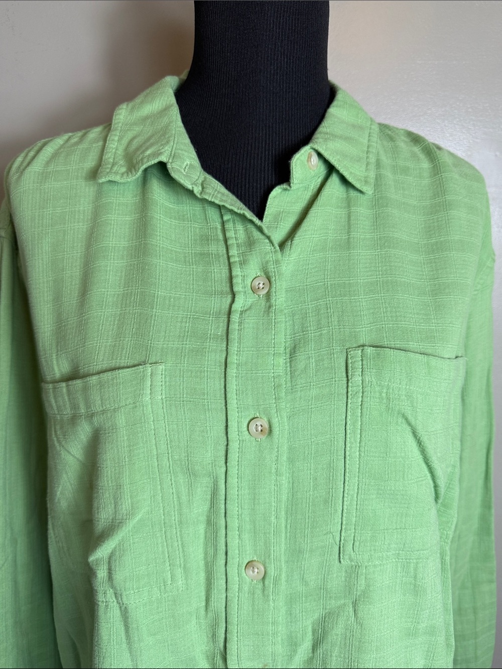 Sonoma Lightweight Button-Up Shirt in Light Green 100% Cotton Sz L NWT - Picture 2 of 11